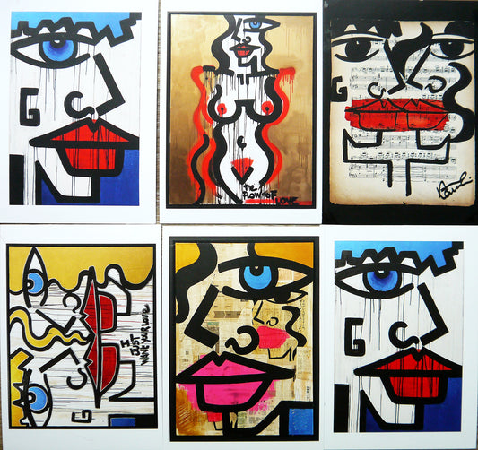 6 postcards