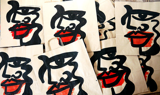 Hand painted paper bag