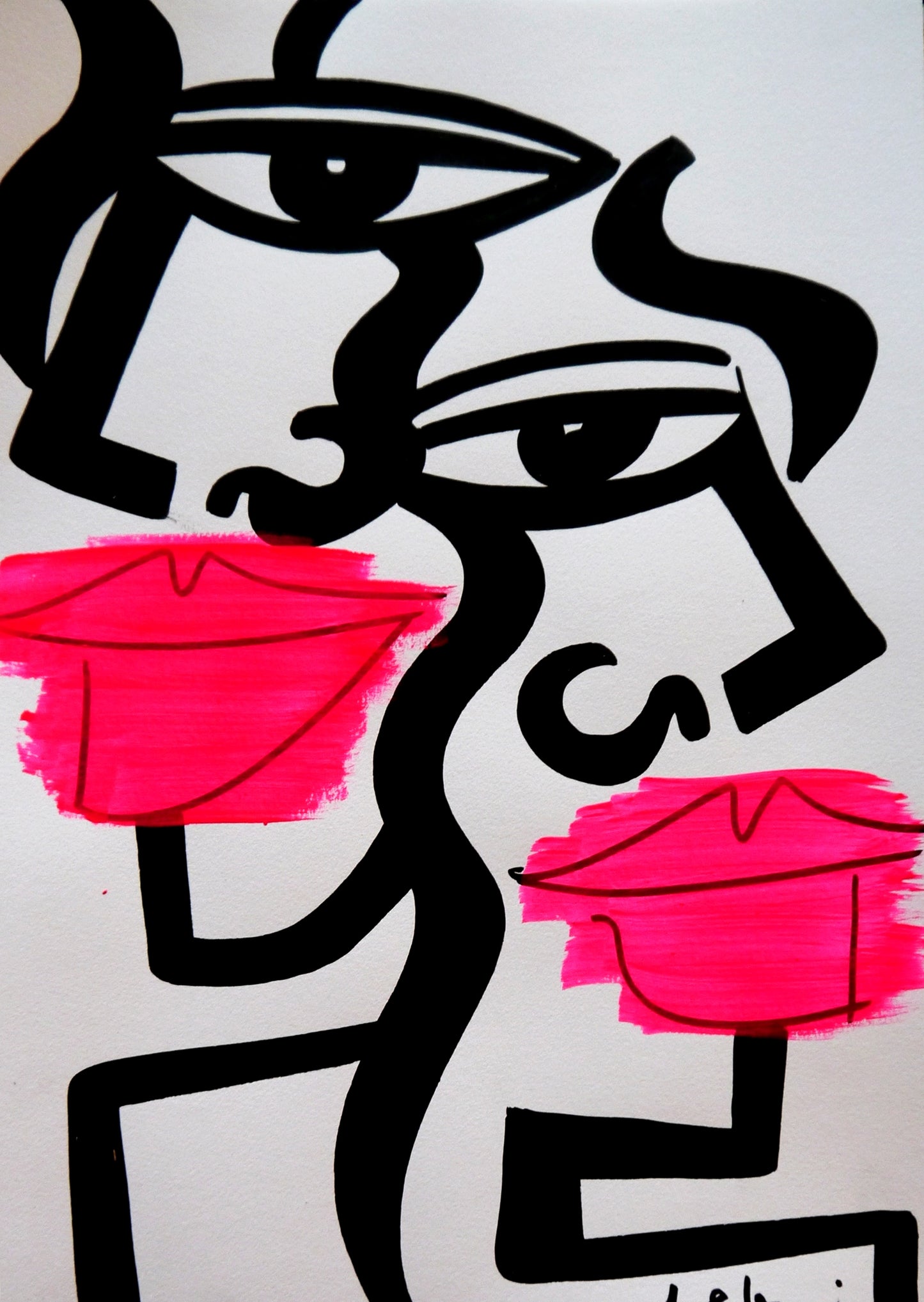 Couple pink lips A3